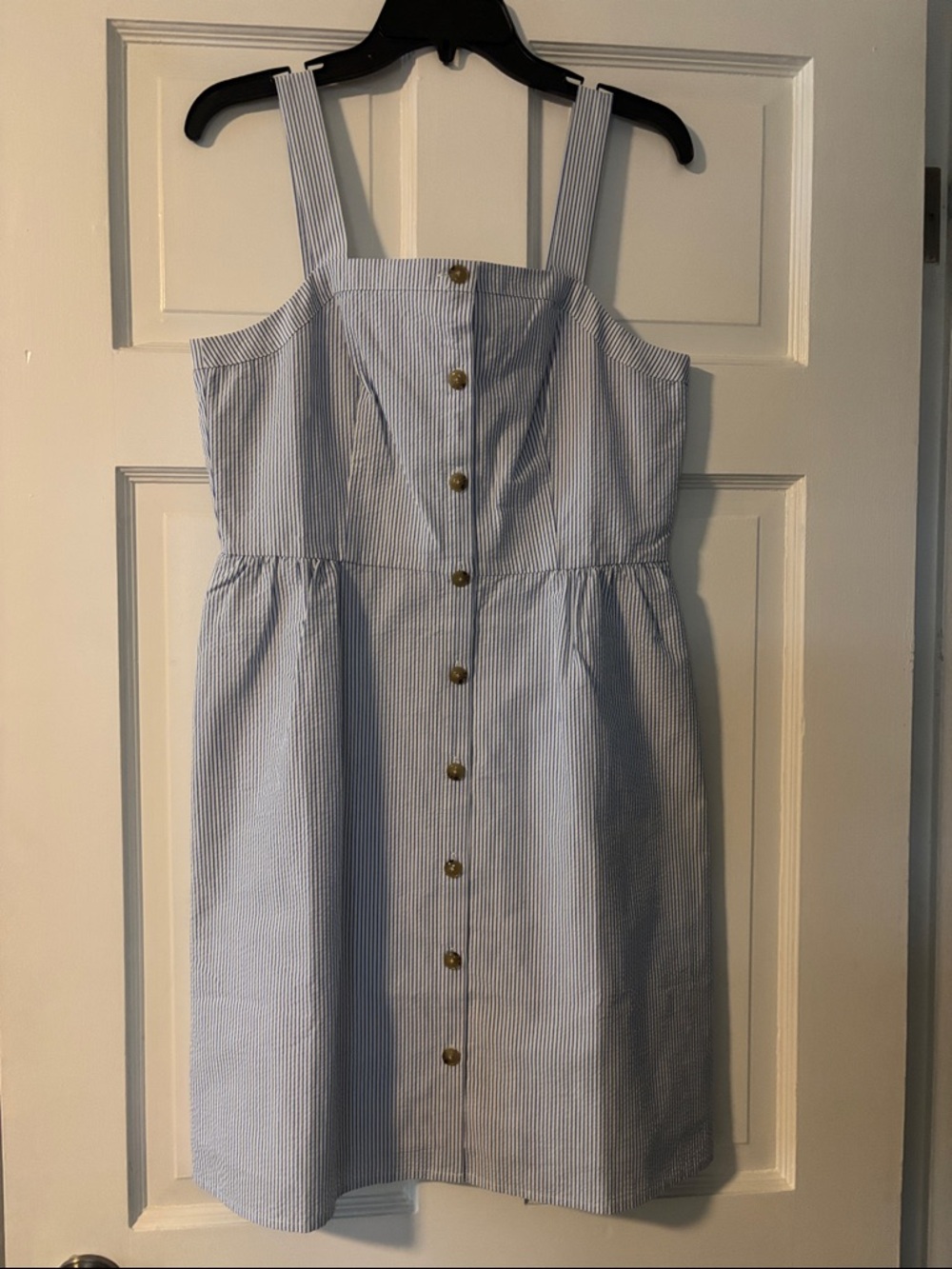 J. Crew Blue and White Seersucker Sundress